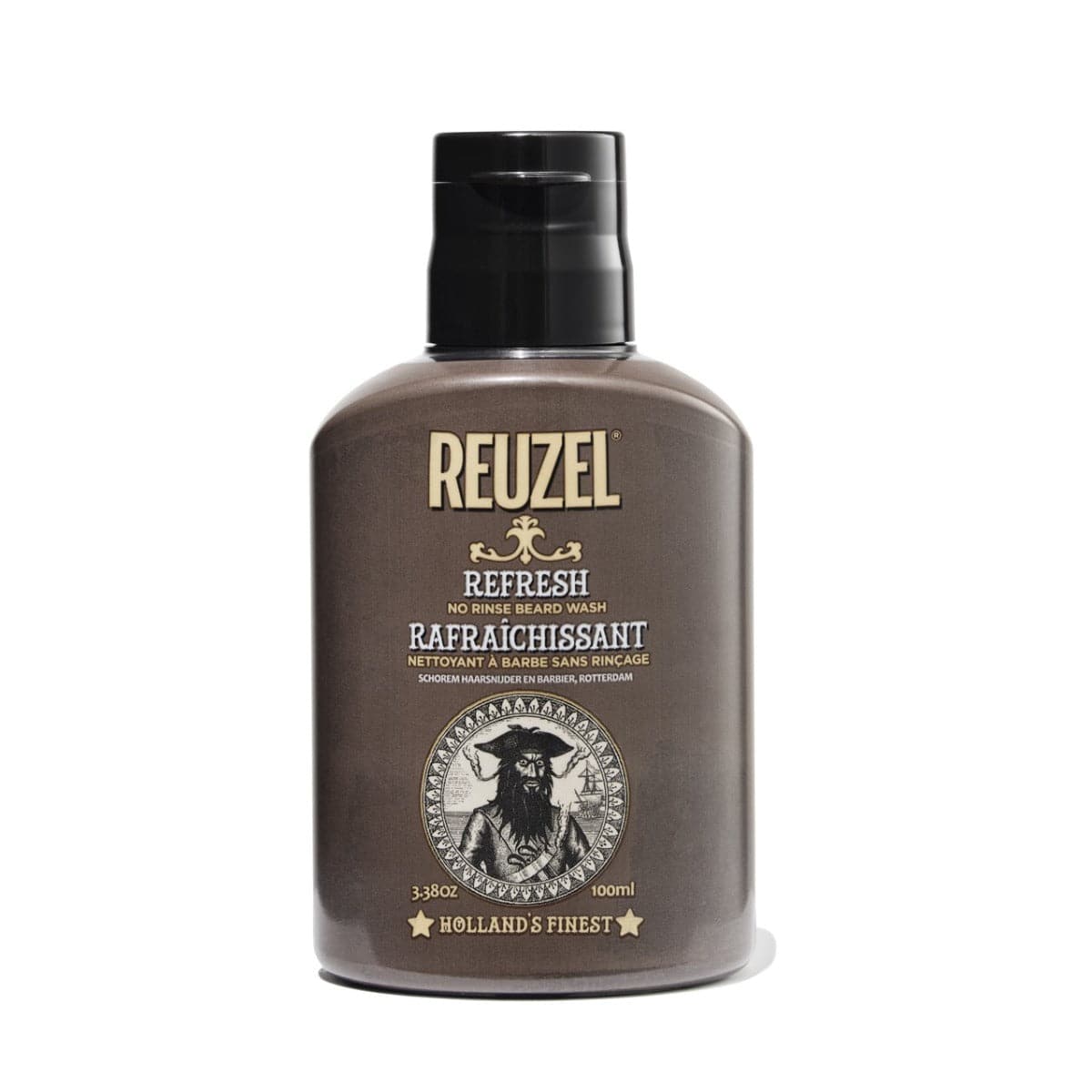 Reuzel Deutschland Refresh No Rinse Beard Wash bottle with label, 100ml, for clean and refreshed beards.