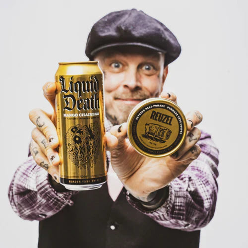 Severed Head Pomade from Reuzel x Liquid Death delivers killer style.