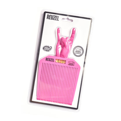 Reuzel Deutschland Rock On flat top comb in clear packaging, designed for grooming and hair styling.