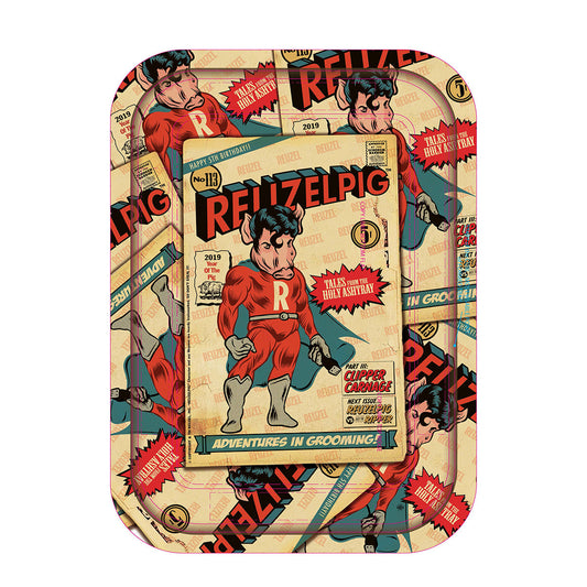Reuzel Metal Tray featuring the Super Pig design, reusable merchandise tray by Reuzel Deutschland for grooming products and branding.