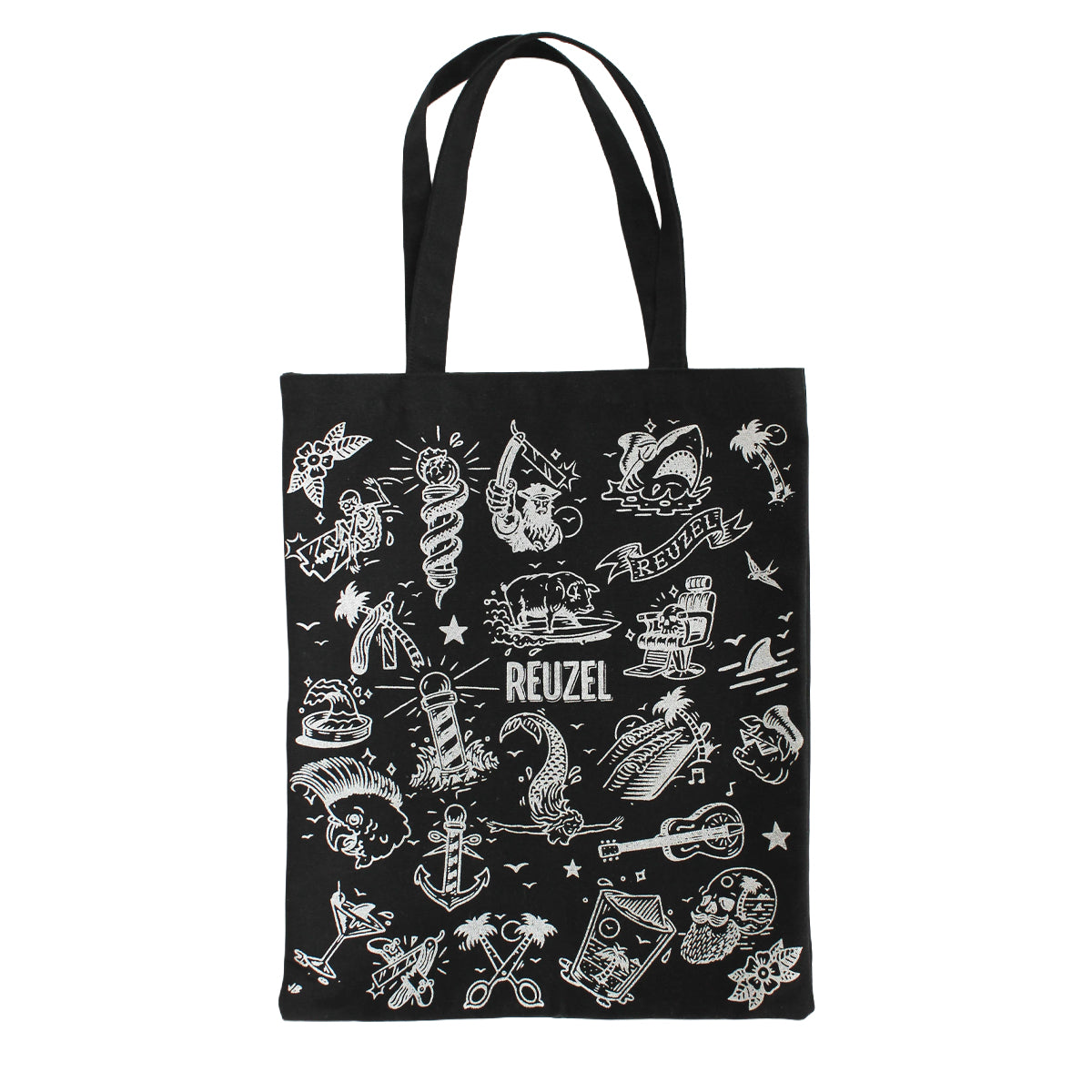 Reuzel Deutschland limited edition tote bag with holiday print, durable fabric, and spacious interior for daily use or shopping.