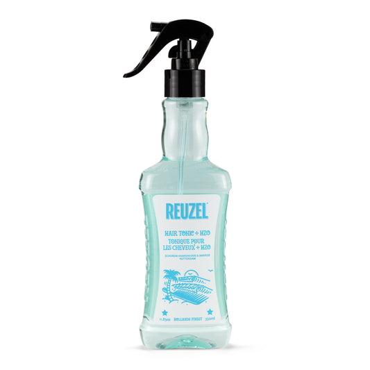 Reuzel Deutschland spray bottle filled with hair styling product for grooming and hair care.