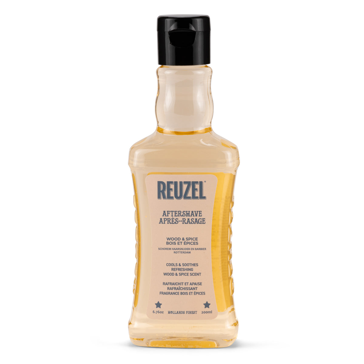 Reuzel Deutschland Wood & Spice aftershave in 200ml bottle, featuring a wood and spice scented beard care product.