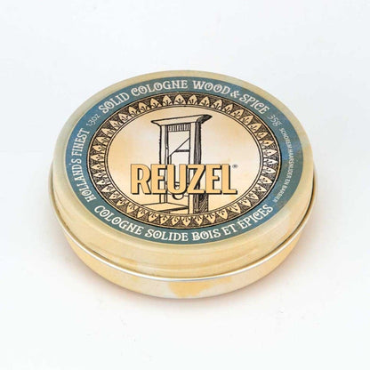 Reuzel Deutschland solid cologne balm in a sleek container, designed for portable perfume and cologne application.