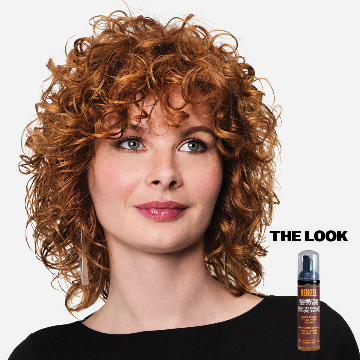 Reuzel Deutschland Grooming Tonic Texture Foam for hair styling, showcasing the foam in a styling setup.