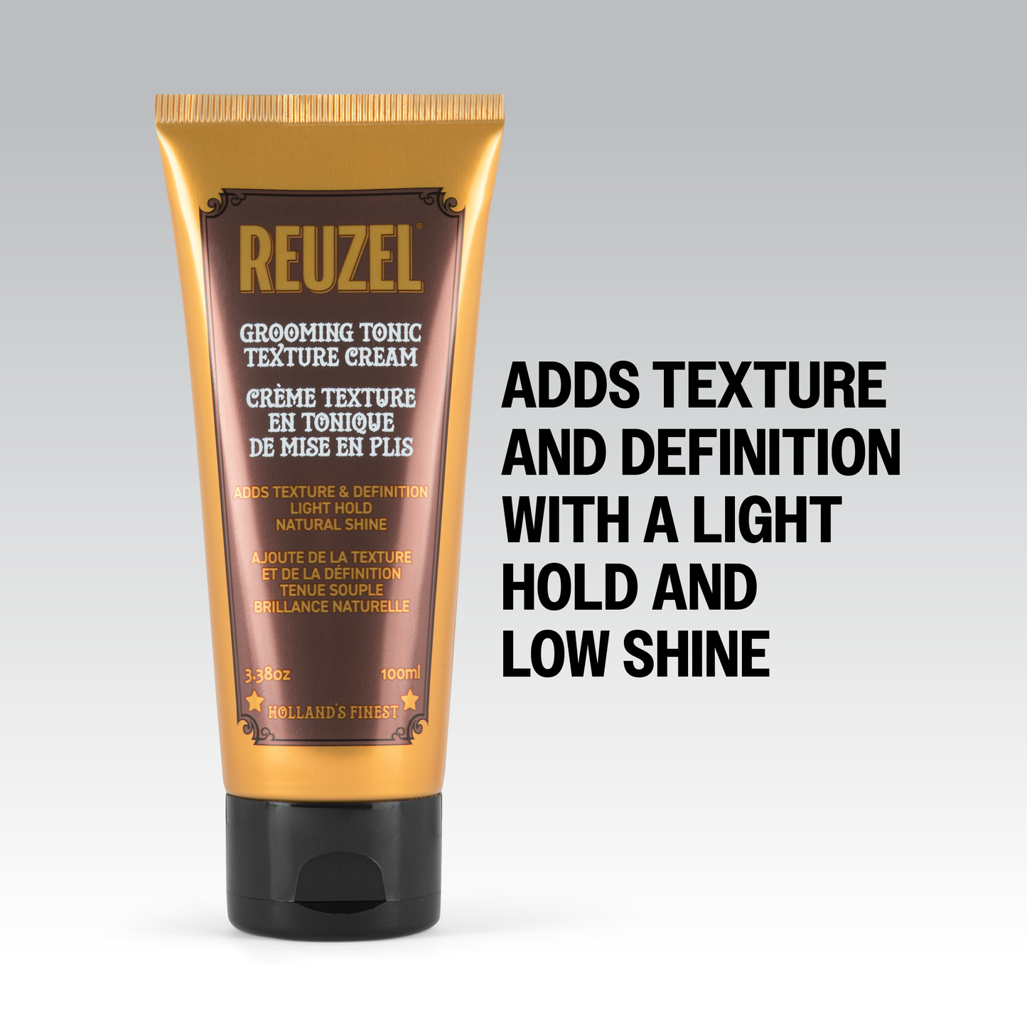 Reuzel Deutschland Grooming Tonic Texture Cream in a jar, showing its creamy hair styling product with a smooth texture.