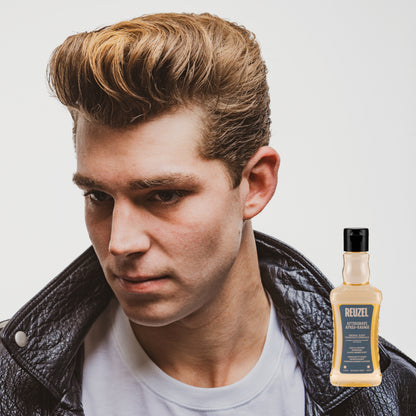Reuzel Deutschland Reuzel Aftershave bottle with label, featuring a classic design and a dark-colored cap.
