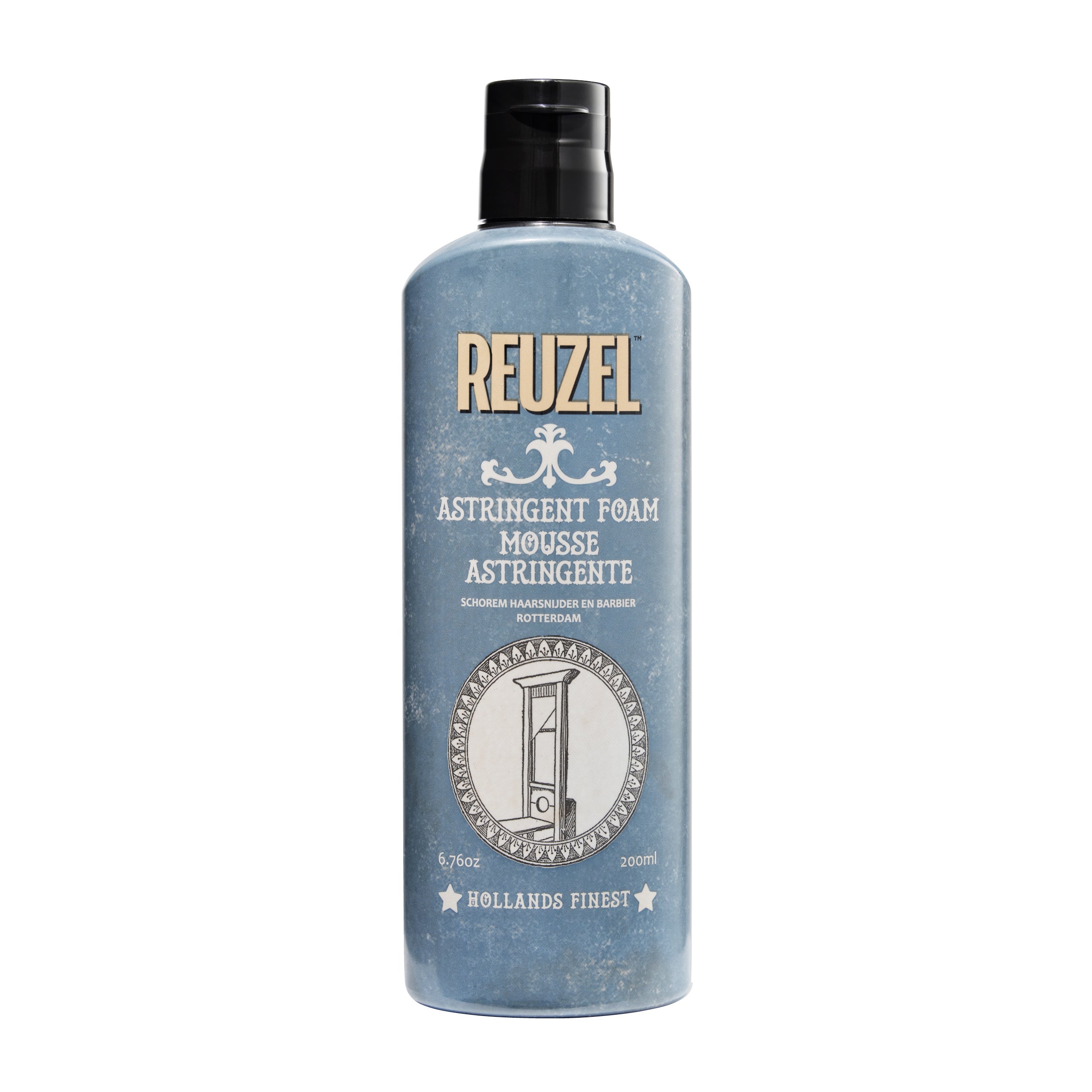Reuzel Deutschland Astringent Foam for beard care, with a foaming cleanser in a sleek bottle, designed to refresh and tighten skin.