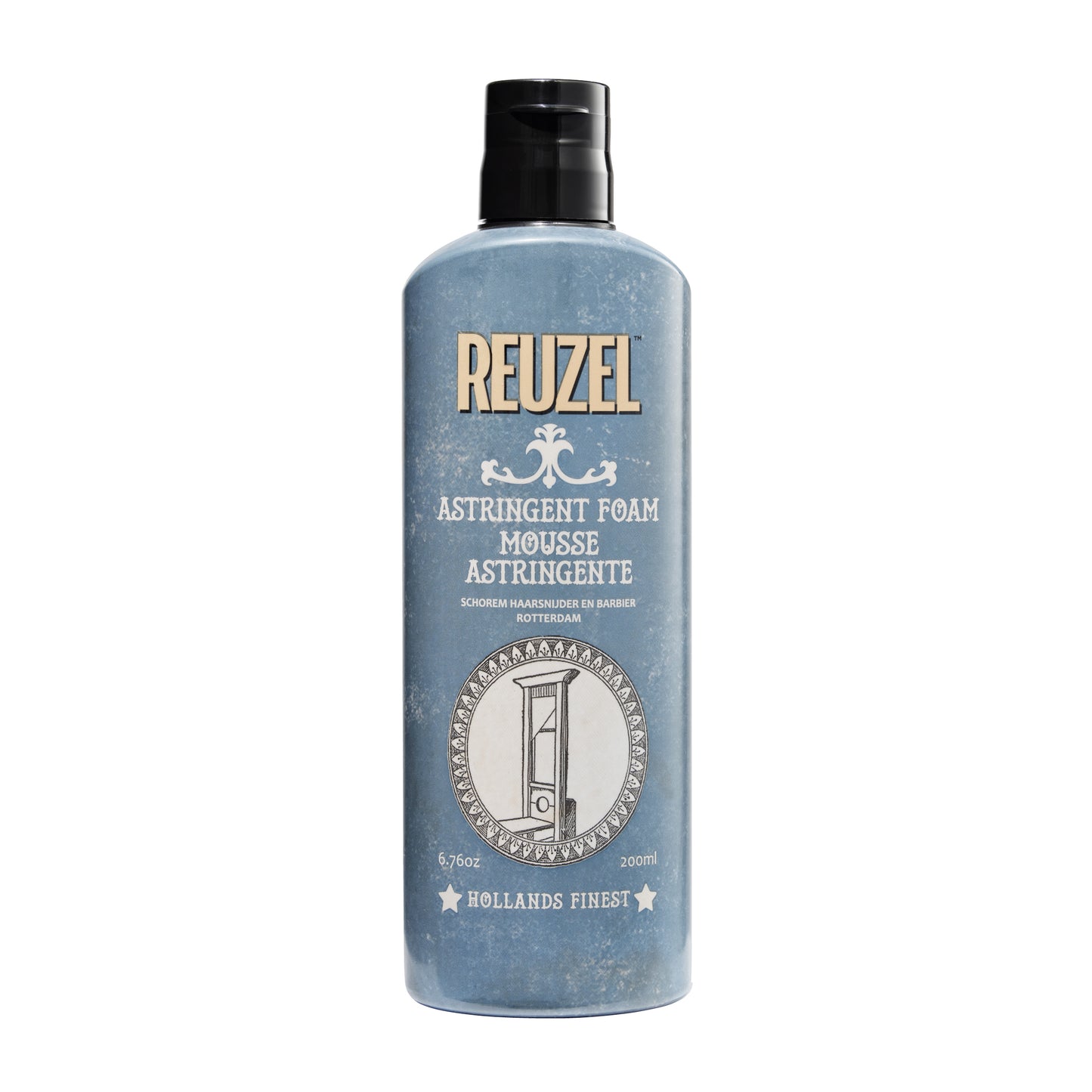 Reuzel Deutschland Astringent Foam for beard care, with a foaming cleanser in a sleek bottle, designed to refresh and tighten skin.