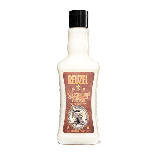 Reuzel Deutschland daily hair conditioner bottle with pump, smooth and nourishing hair care product, front view.