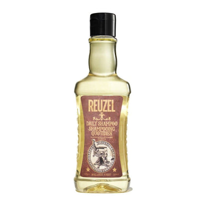 Reuzel Deutschland Daily Shampoo bottle with white label and black cap, displayed on a plain background.