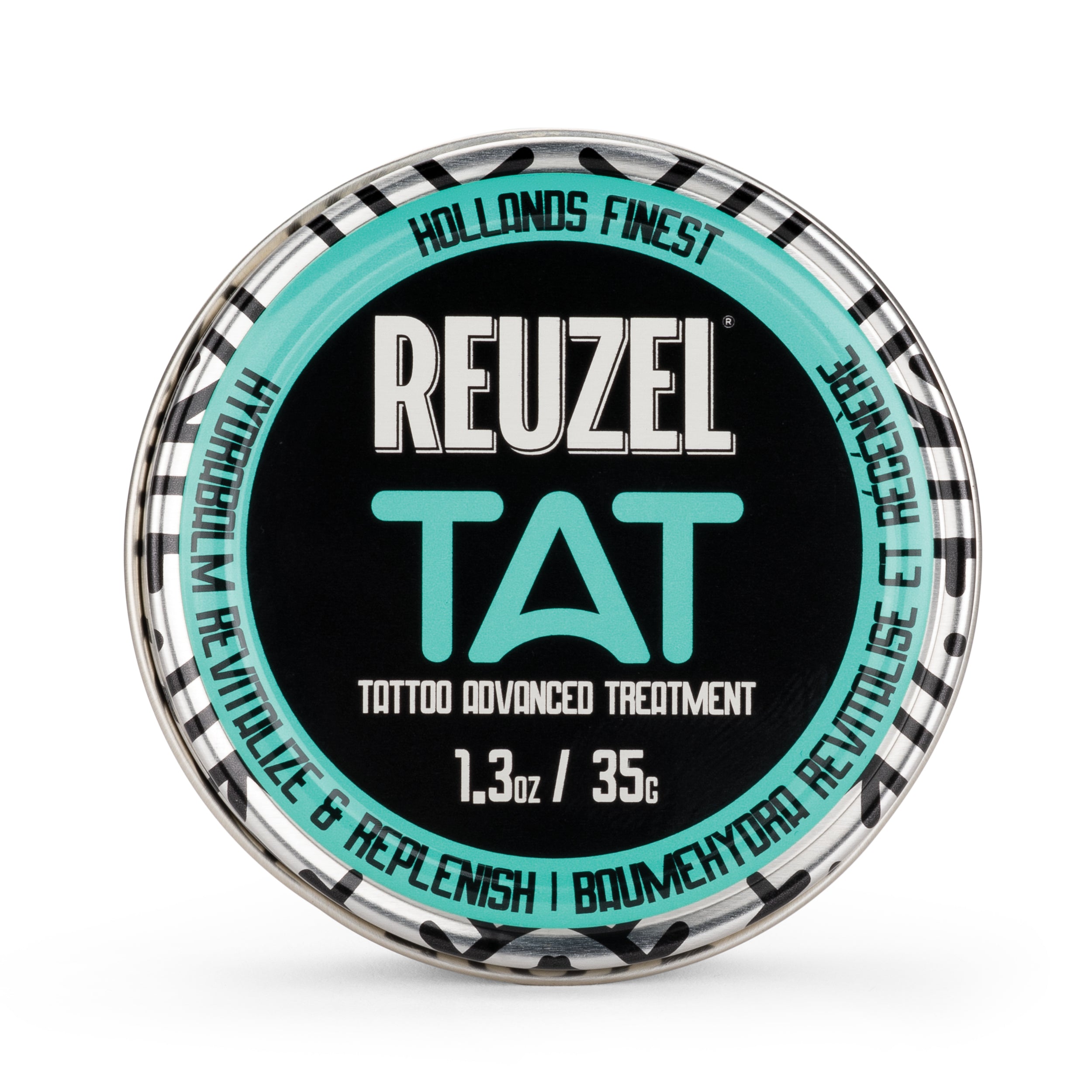 Reuzel Deutschland Hydrabalm tattoo aftercare balm in a jar, with a natural, soothing cream texture shown in the image.