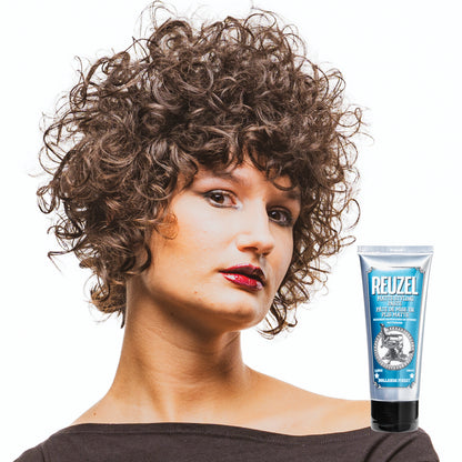 Reuzel Deutschland matte styling paste in a jar, showing the product's creamy texture for hair styling and hold.