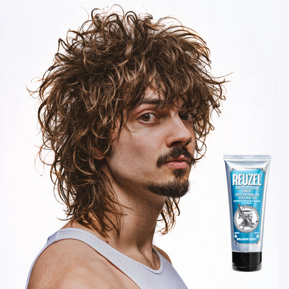 Reuzel Deutschland matte styling paste in a jar, showing the creamy hair styling product with a smooth, matte finish.