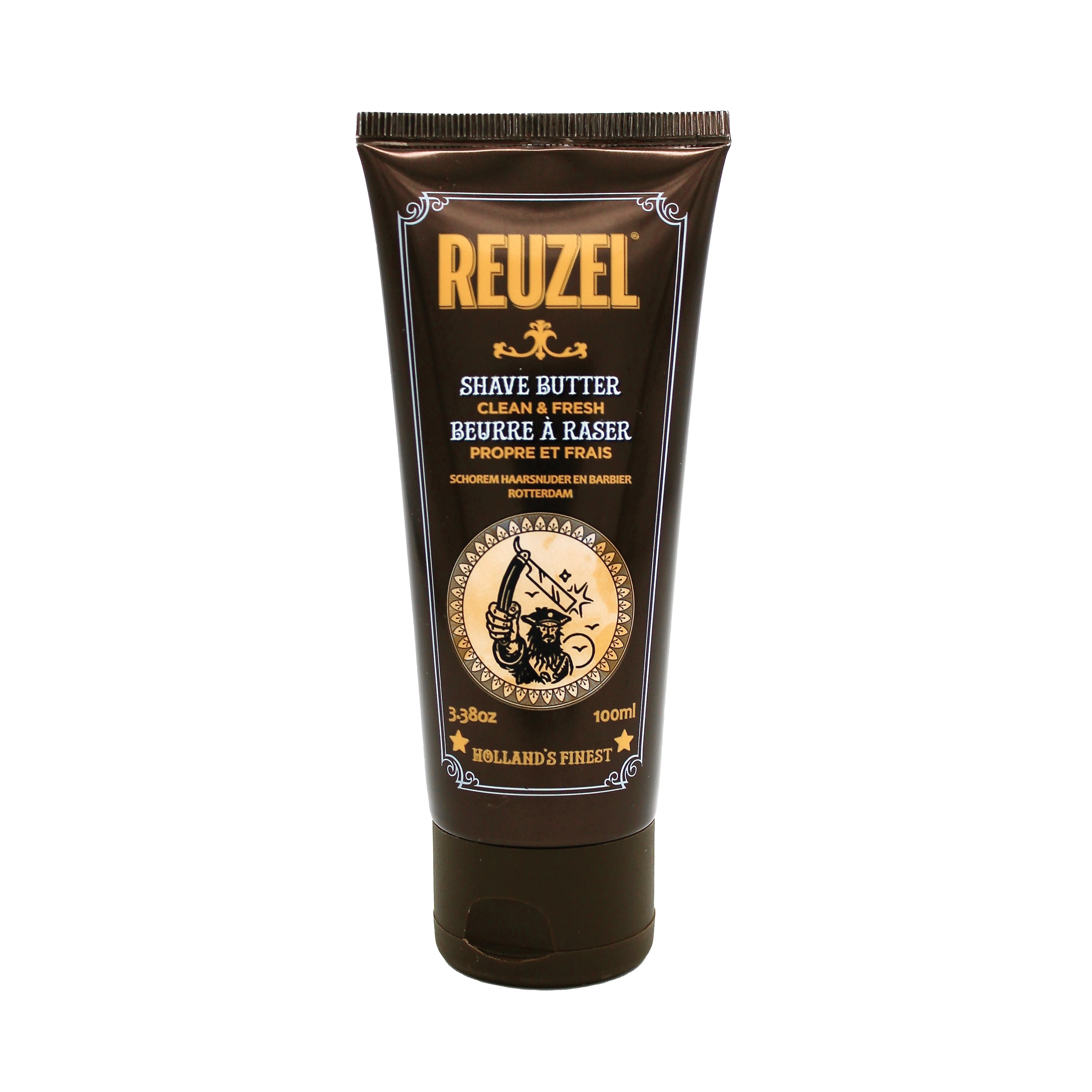 Reuzel Deutschland Clean & Fresh Shave Butter jar with a clean label, ideal for beard grooming and shaving.