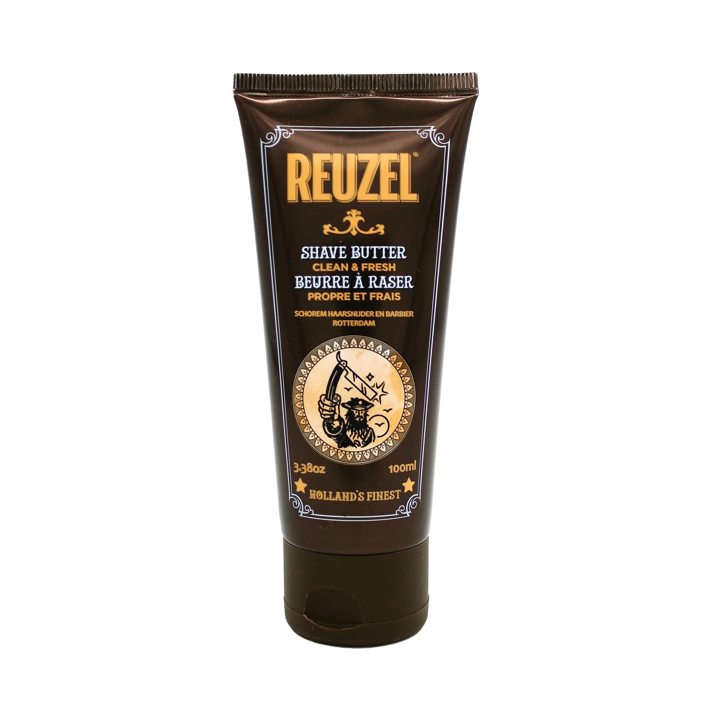 Reuzel Deutschland Clean & Fresh Shave Butter jar with a clean label, ideal for beard grooming and shaving.