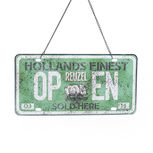 Open and closed store sign by Reuzel Deutschland, featuring clear "Open" and "Closed" text for retail signage.
